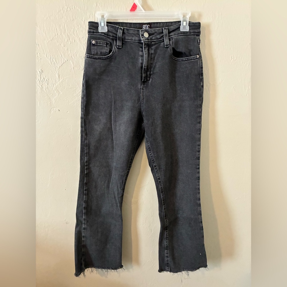 BDG Straight Leg High-Rise Washed Black Jeans